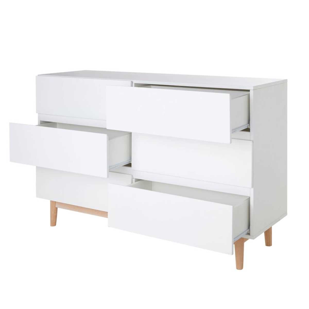 White 6-Drawer Double Chest of Drawers Artic – image 2