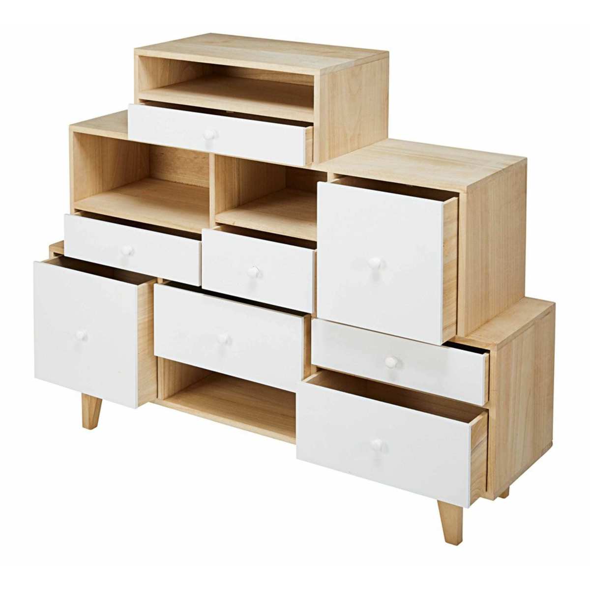 White paulownia 8-drawer destructured cabinet Spring – image 3