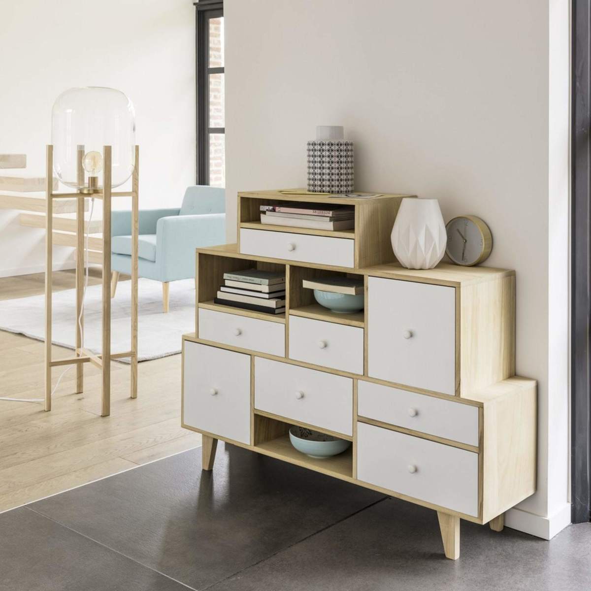 White paulownia 8-drawer destructured cabinet Spring – image 9