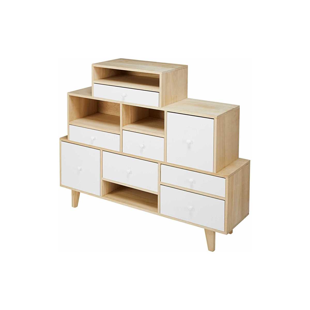 White paulownia 8-drawer destructured cabinet Spring – image 2