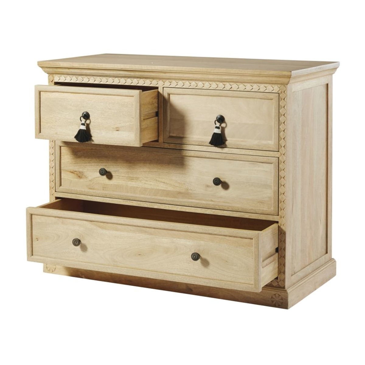 Solid Mango Wood 4-Drawer Chest of Drawers Cherokees – image 3