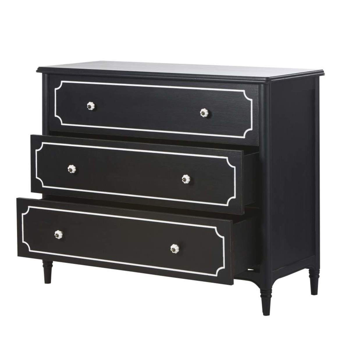 White and Black 3-Drawer Chest of Drawers Luzia – image 3