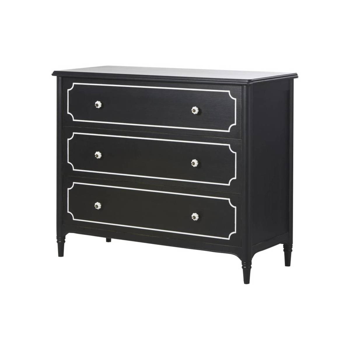 White and Black 3-Drawer Chest of Drawers Luzia – image 2