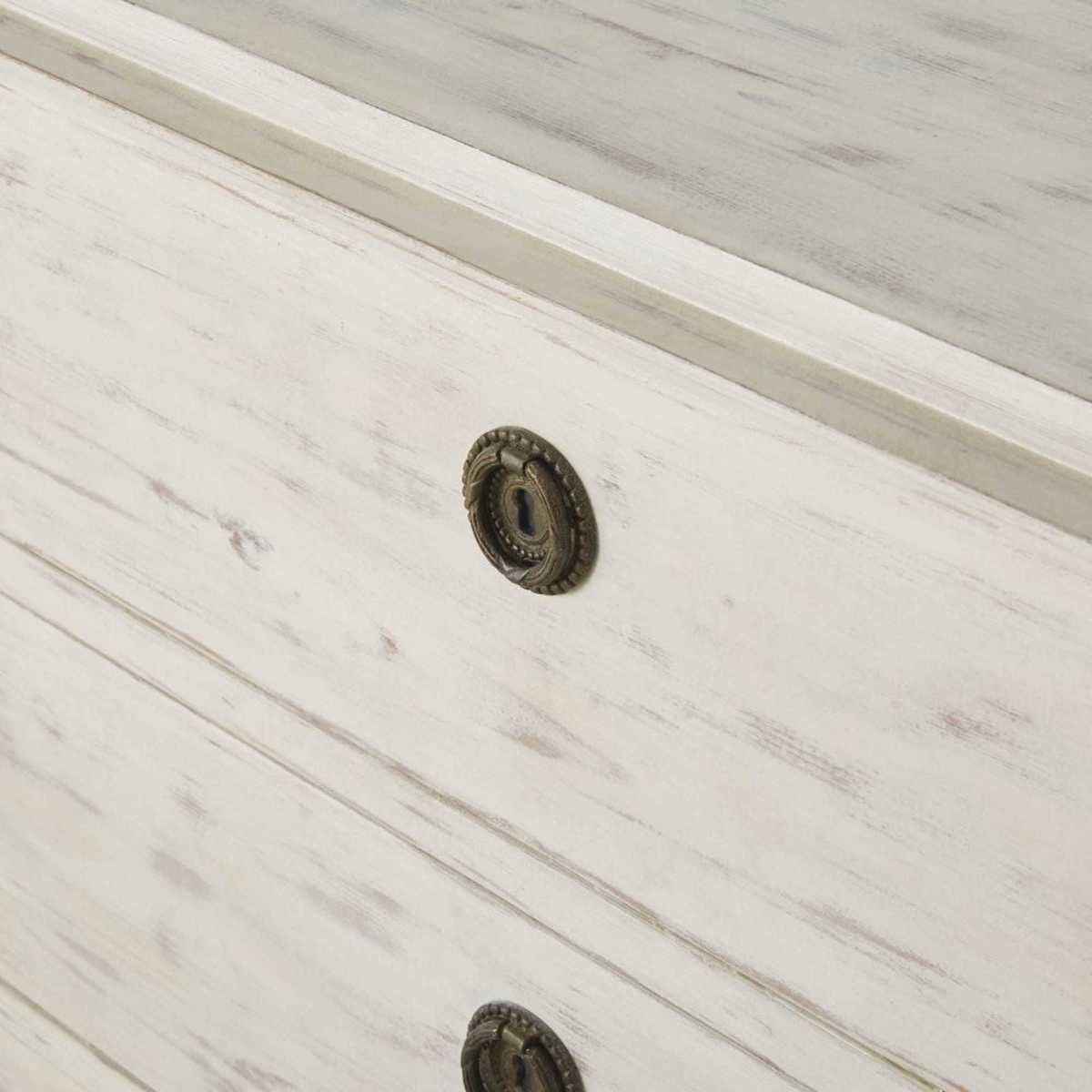 Aged Effect White Solid Pine 3-Drawer Chest of Drawers Ariane – image 3
