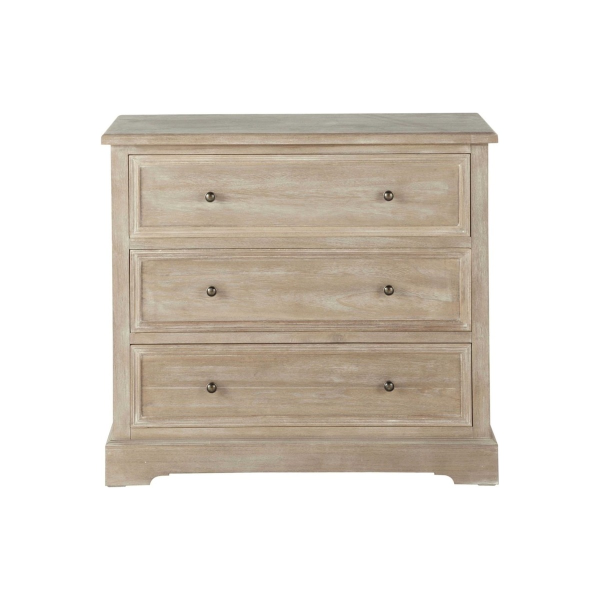 Greyed paulownia wood chest of drawers W 90cm Cavaillon – image 1