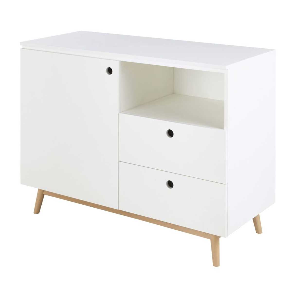 White 1-Door 2-Drawer Chest of Drawers Eliot – image 2