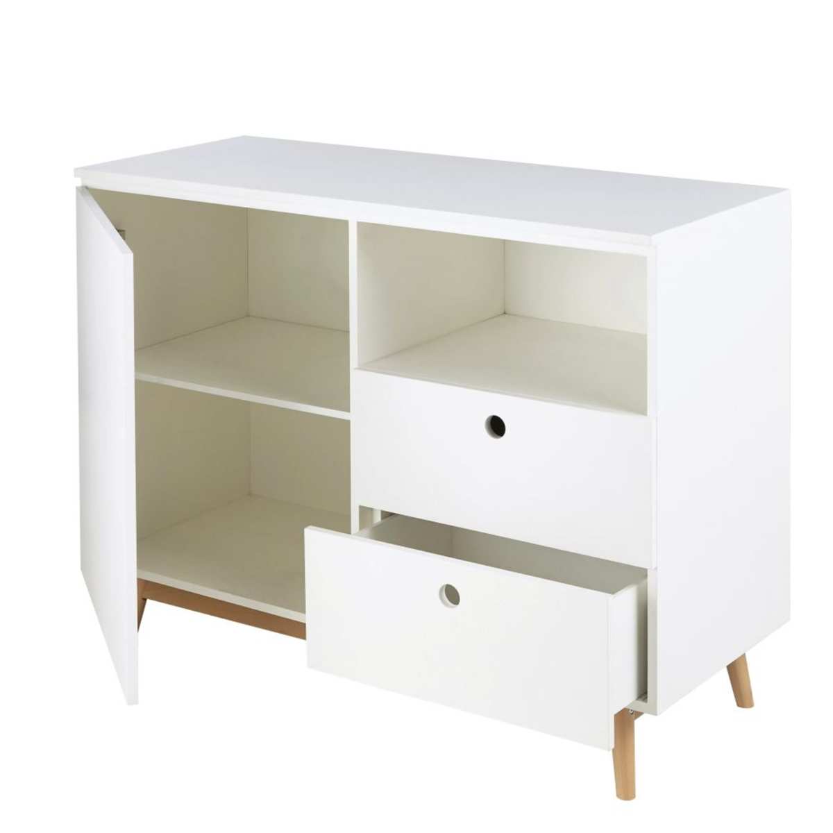 White 1-Door 2-Drawer Chest of Drawers Eliot – image 3