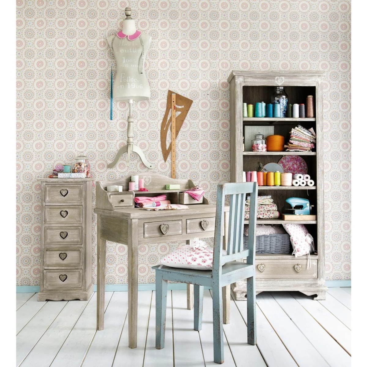 Aged Effect Greyed Storage Tower Unit Camille – image 9