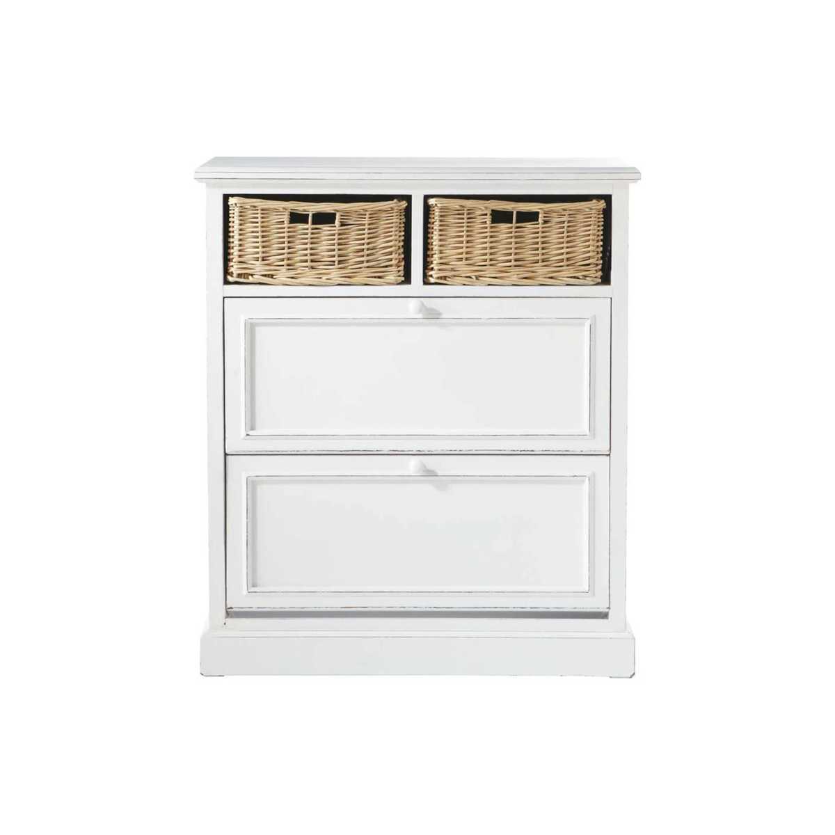 Shoe cabinet in white W 80cm Cottage – image 1