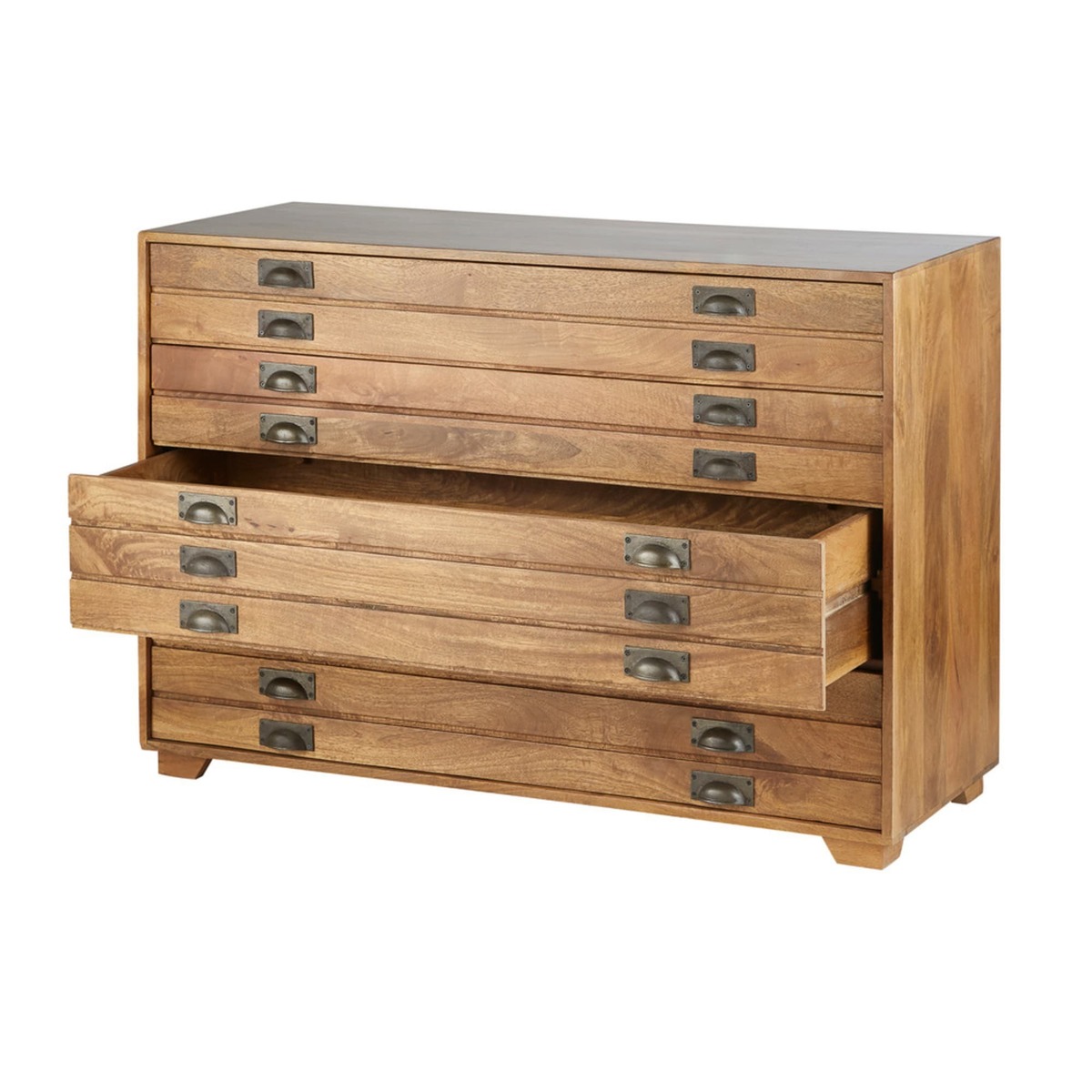 Solid Mango Wood Industrial 4-Drawer Cabinet Hipster – image 3