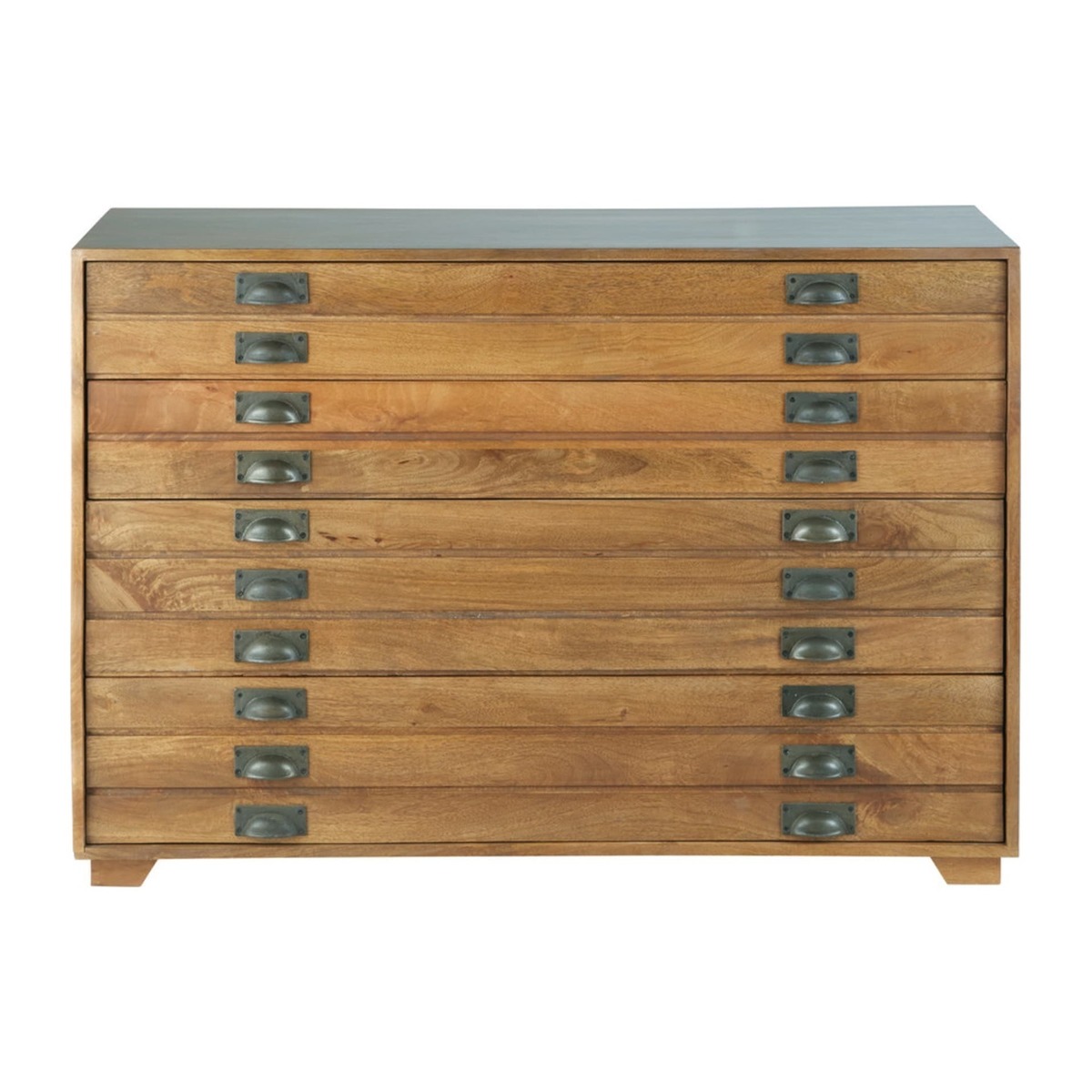 Solid Mango Wood Industrial 4-Drawer Cabinet Hipster – image 1