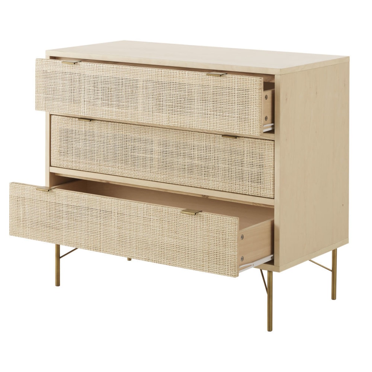 3-Drawer Woven Rattan Chest of Drawers Solstice – image 3