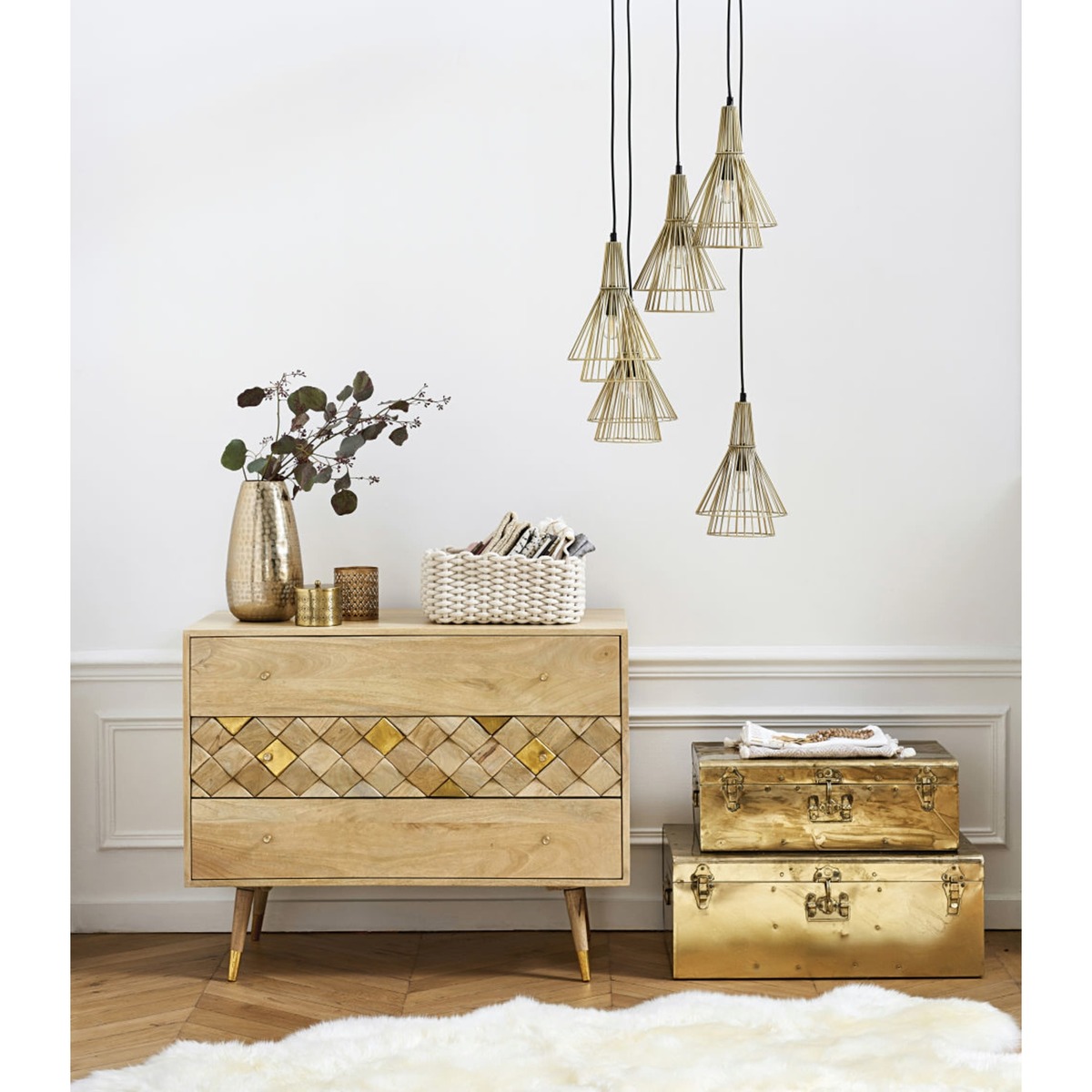 Solid mango wood 3-drawer chest Salome – image 6