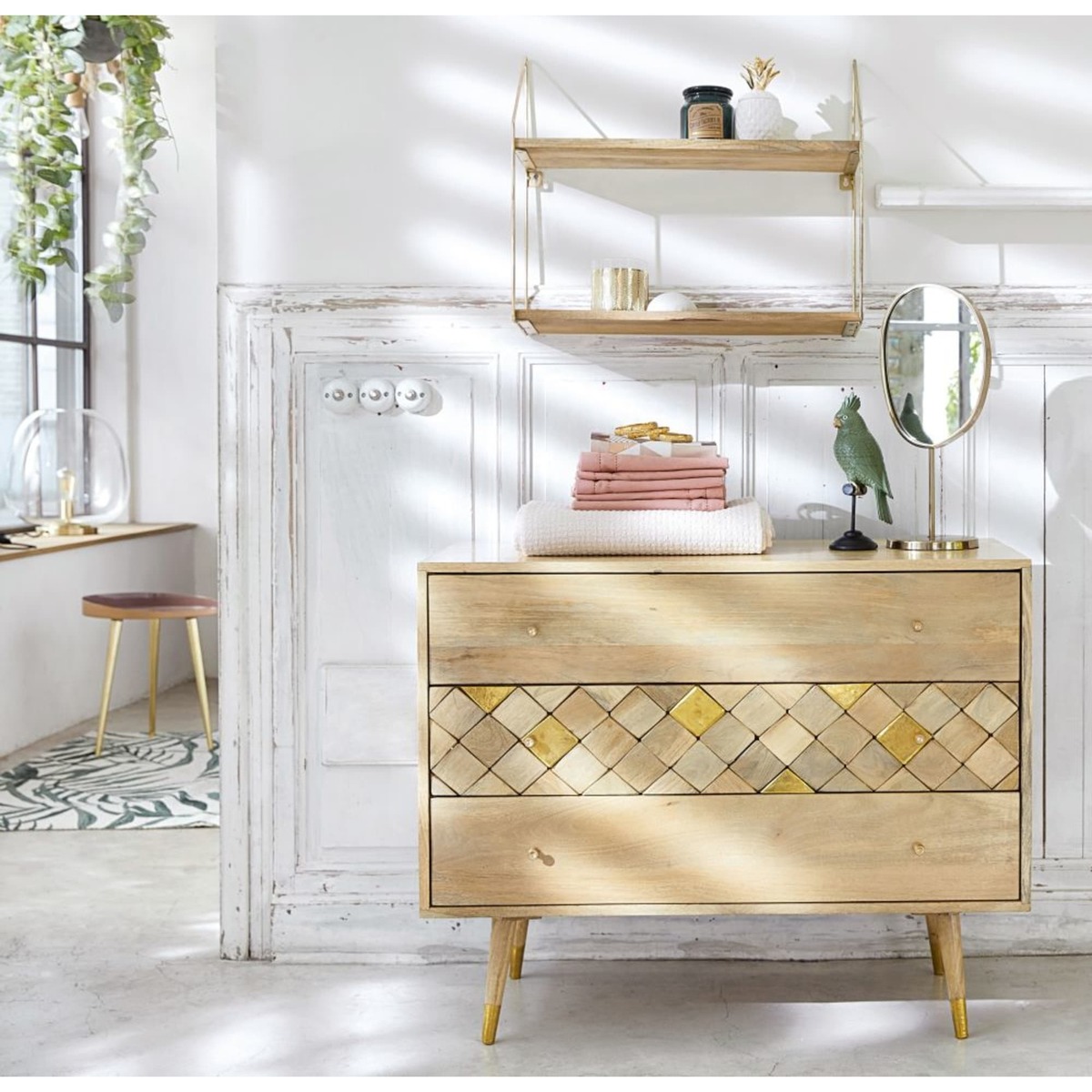 Solid mango wood 3-drawer chest Salome – image 8