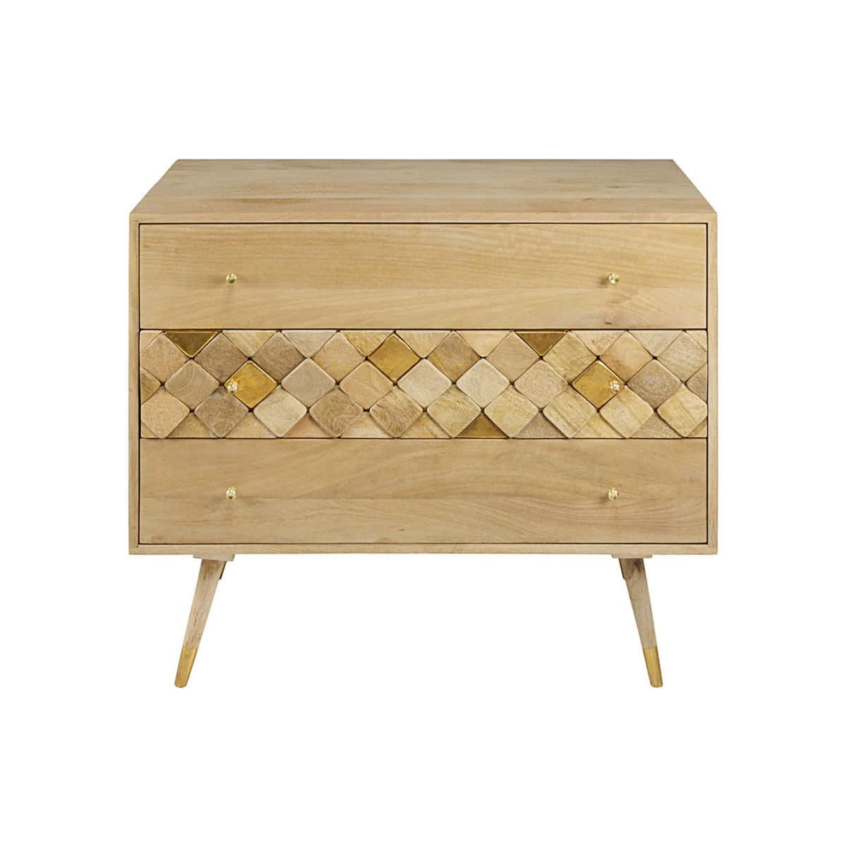 Solid mango wood 3-drawer chest Salome – image 1