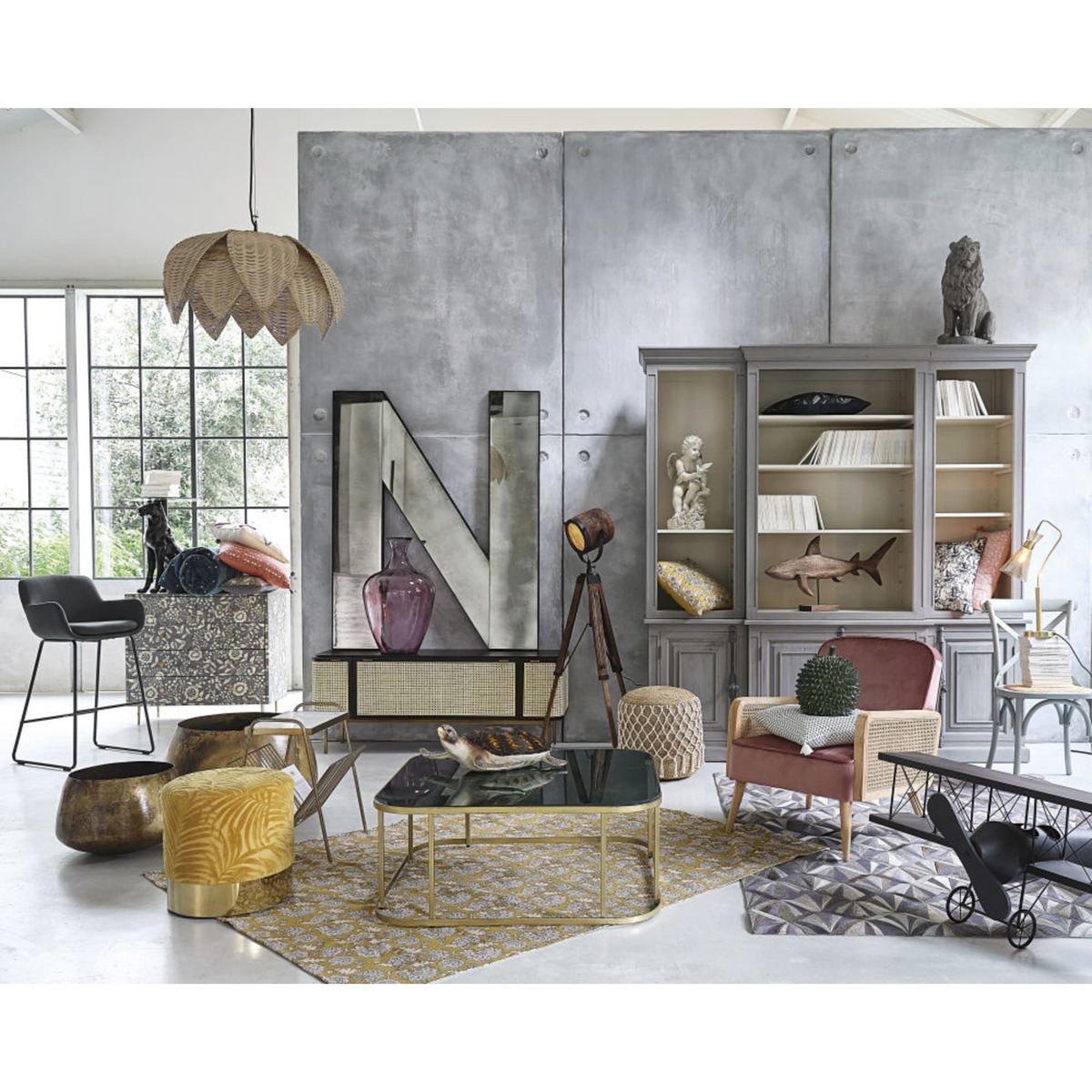 3-drawer chest of drawers with grey floral print Gabriella – image 4