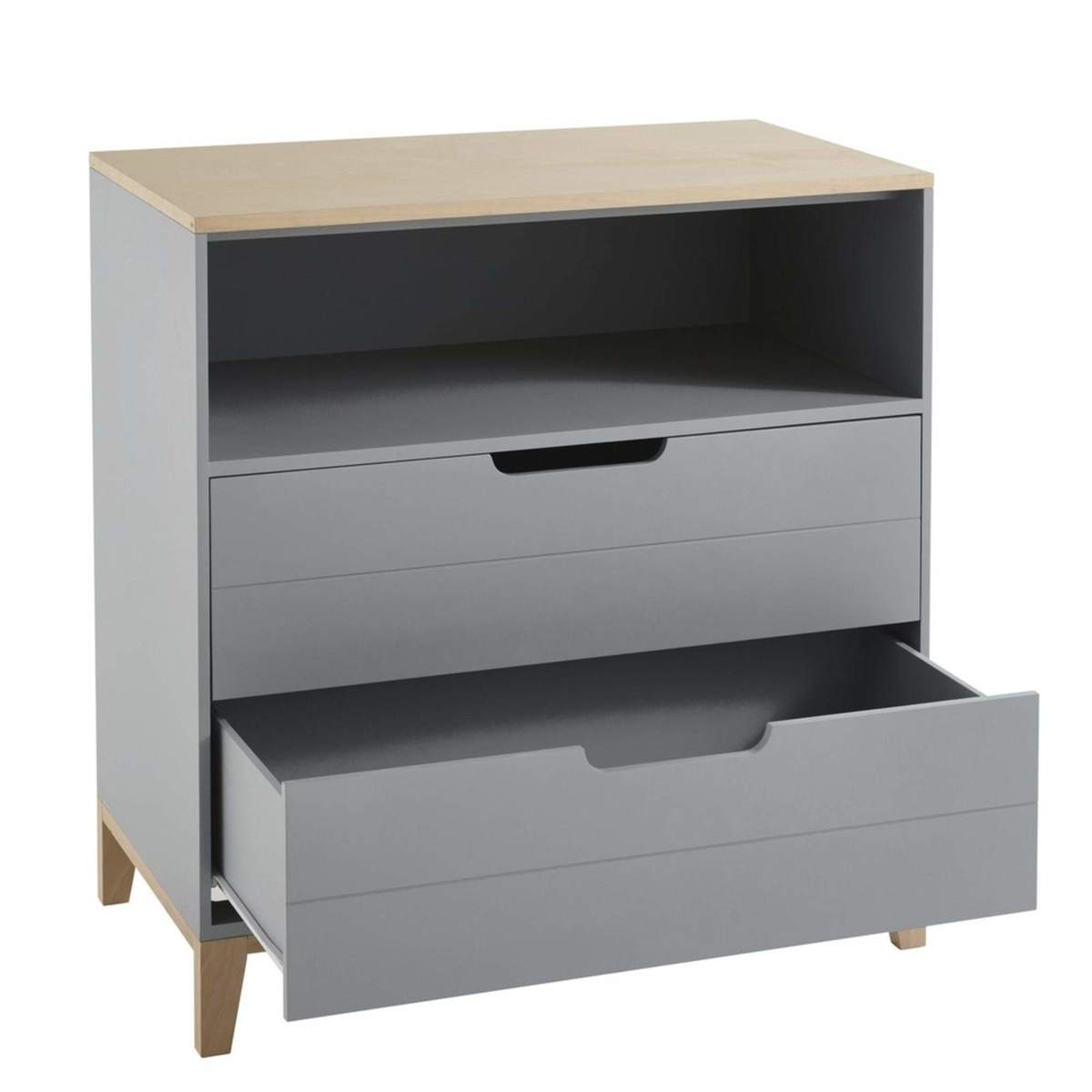 Grey-Blue Chest of 2 Drawers Gaspard – image 3