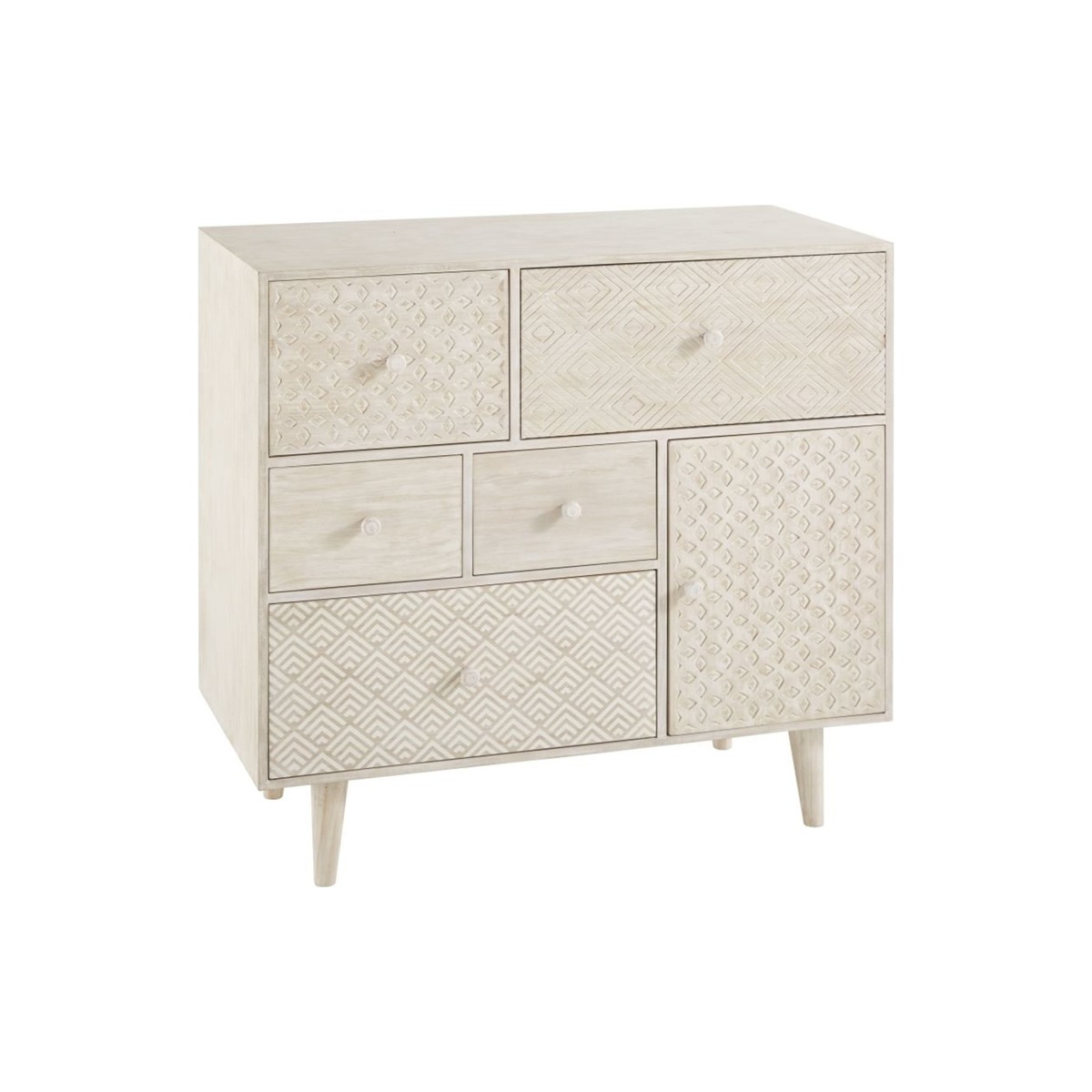 Off-White 5-Drawer 1-Door Storage Cabinet Zen Market – image 2