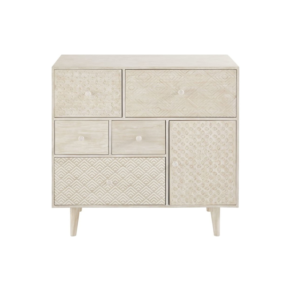 Off-White 5-Drawer 1-Door Storage Cabinet Zen Market – image 1
