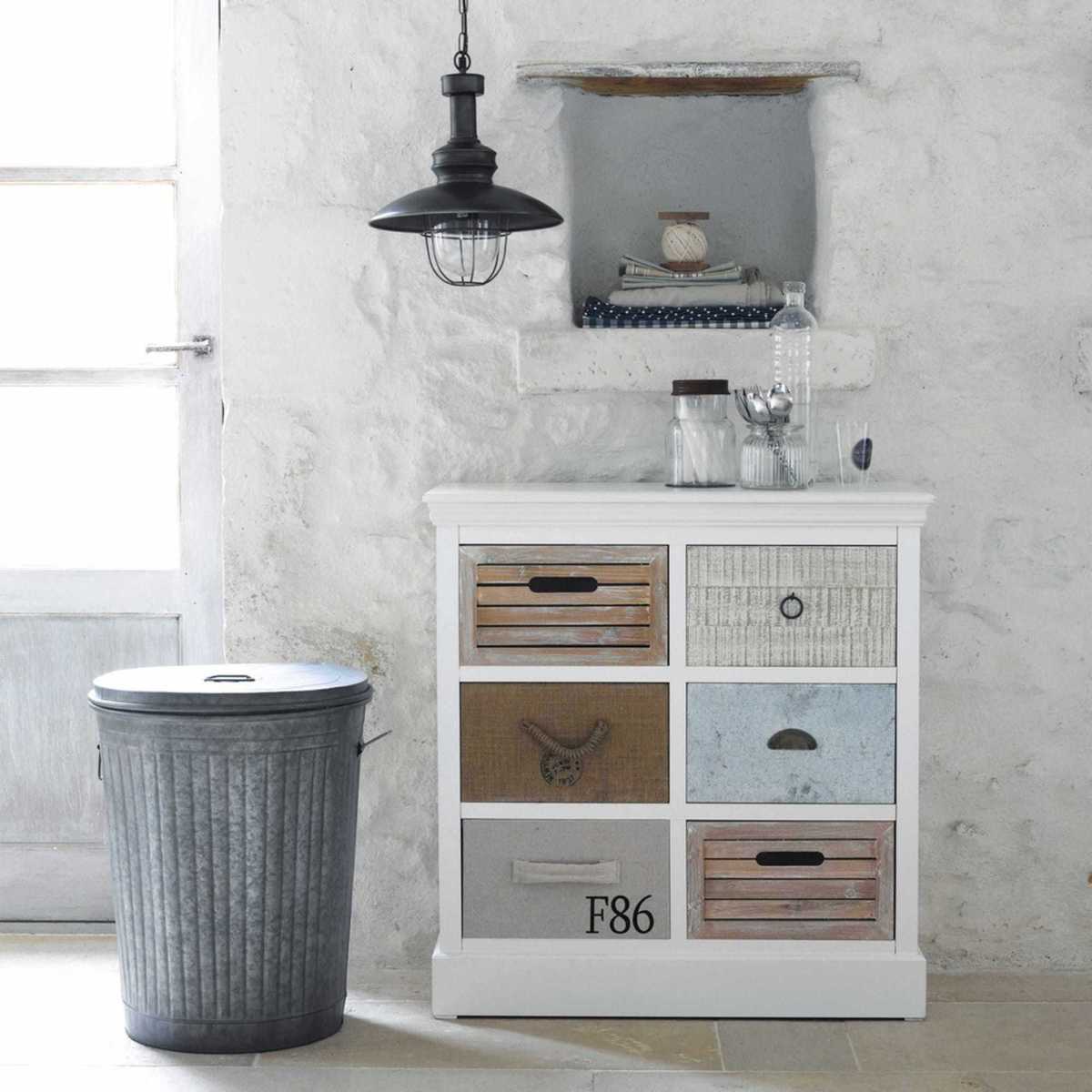 Storage Cabinet with 6 drawers in white Ouessant – image 4