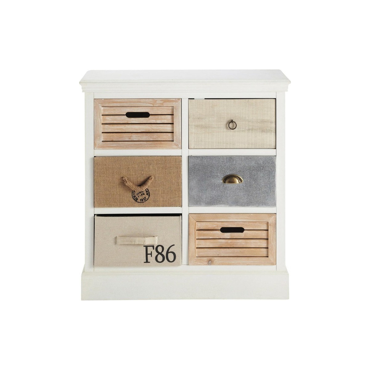 Storage Cabinet with 6 drawers in white Ouessant – image 1