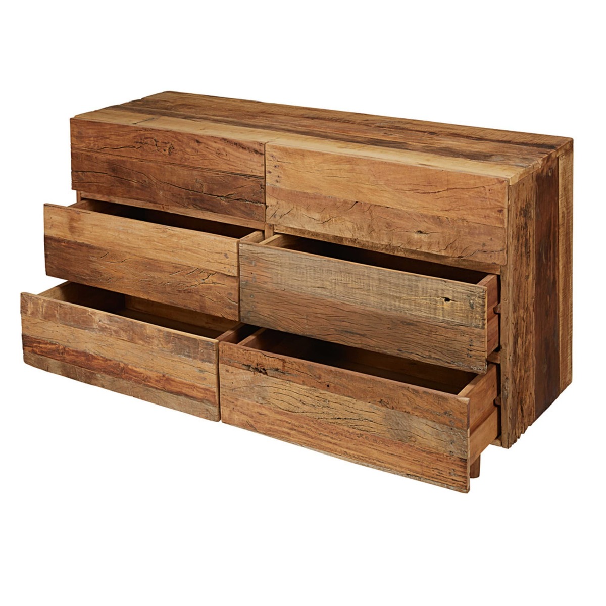 Recycled wood 6-drawer double chest Tennessee – image 3