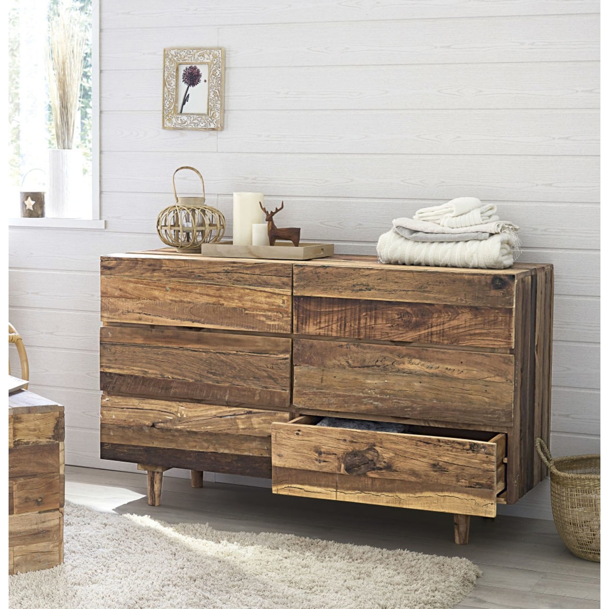 Recycled wood 6-drawer double chest Tennessee – image 6