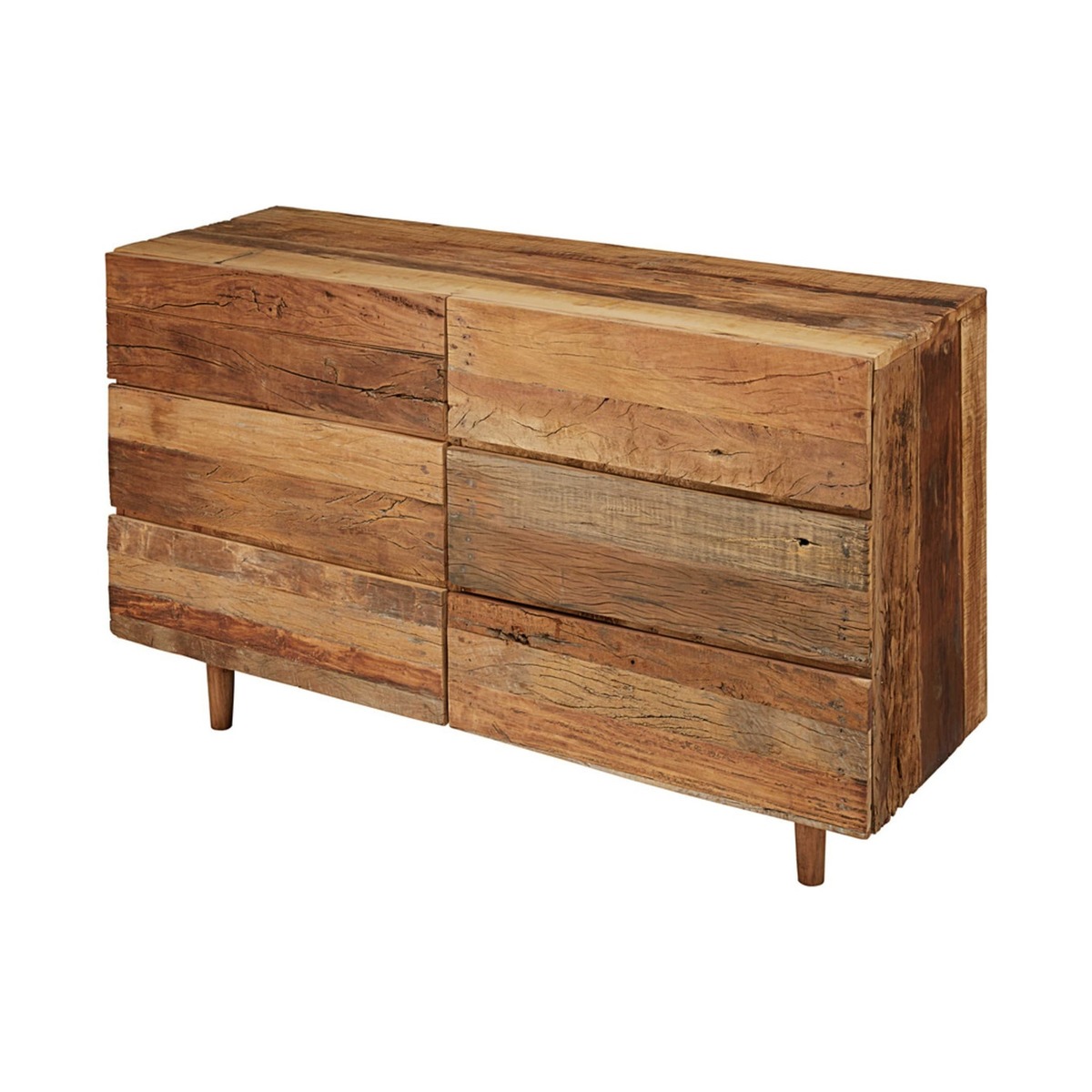 Recycled wood 6-drawer double chest Tennessee – image 2