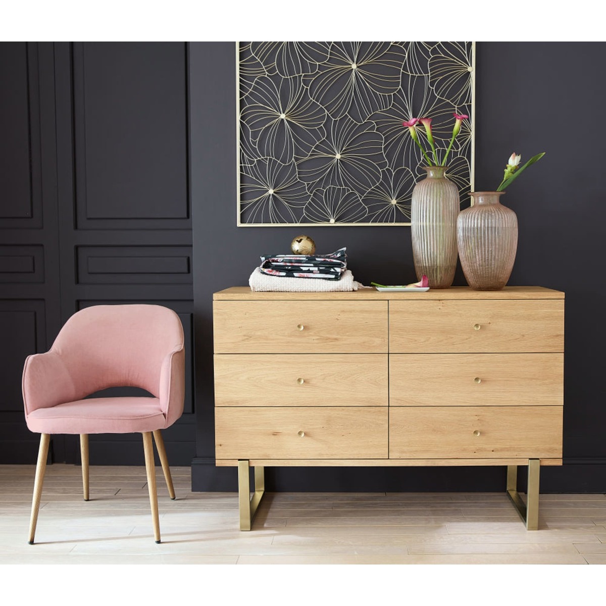 Double 6-Drawer Chest of Drawers W130 Karla – image 6