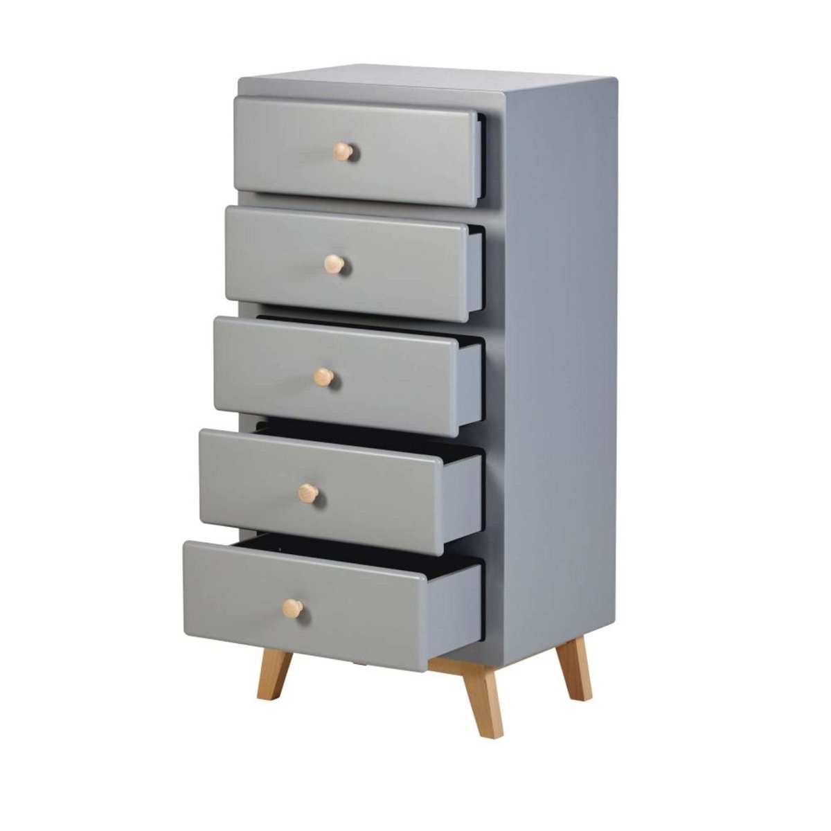 Blue Grey Vintage 5-Drawer Chest of Drawers Sweet – image 3