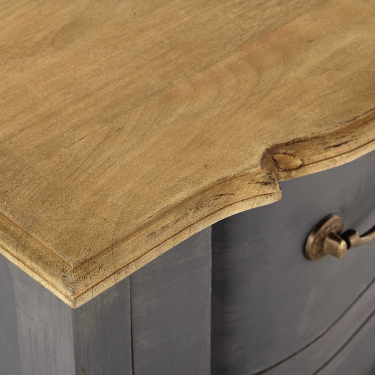 Mango wood and Acacia chest of drawers in grey Colette – image 4