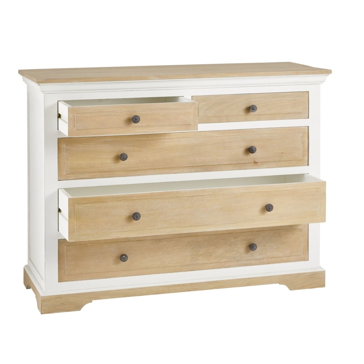 White Solid Mango Wood 5-Drawer Chest Cezembre – image 3