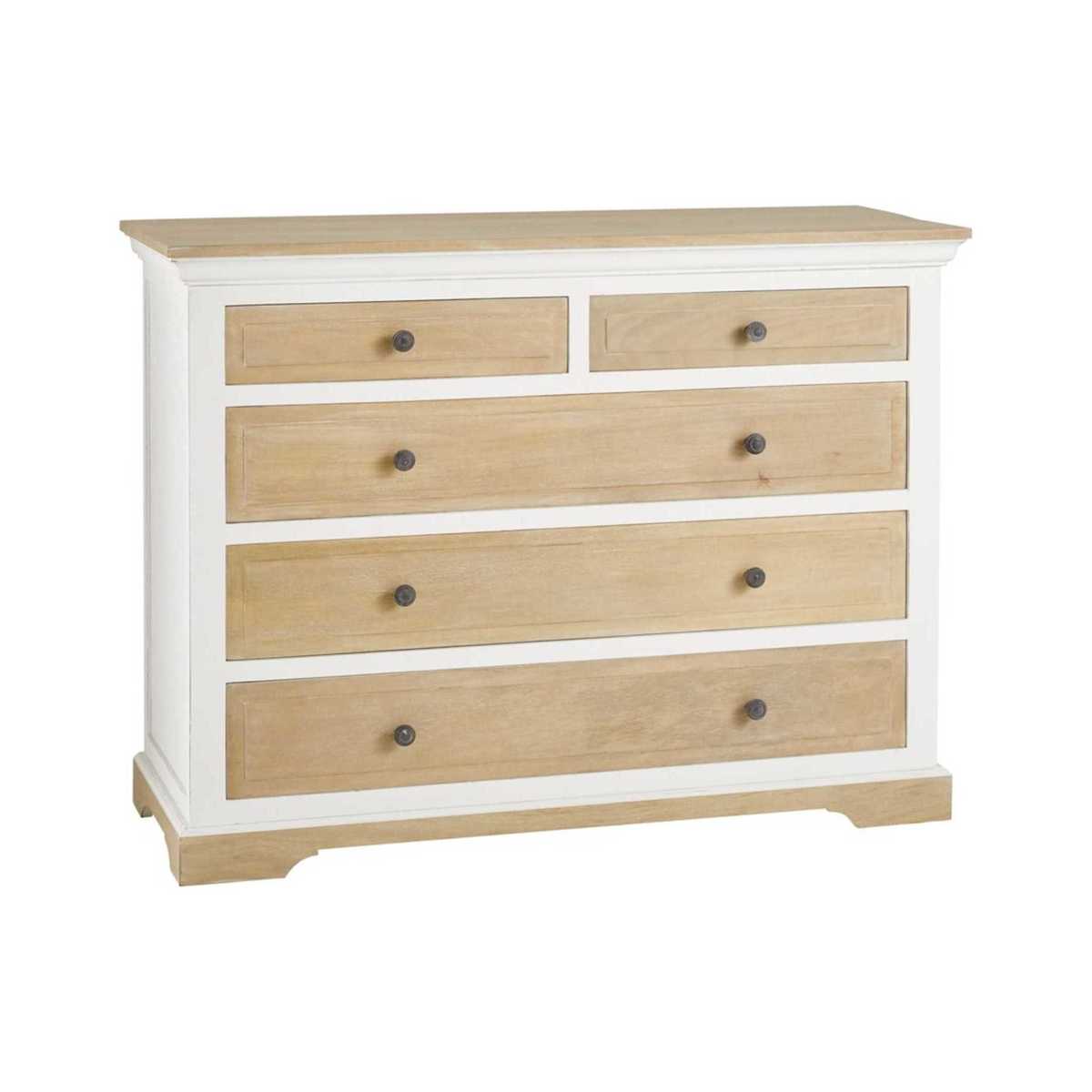 White Solid Mango Wood 5-Drawer Chest Cezembre – image 2