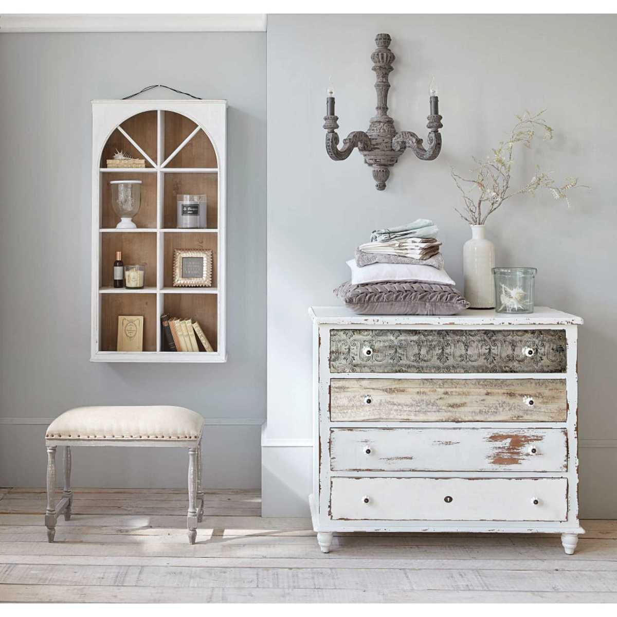 Aged Effect White 4-Drawer Chest of Drawers Faustine – image 8
