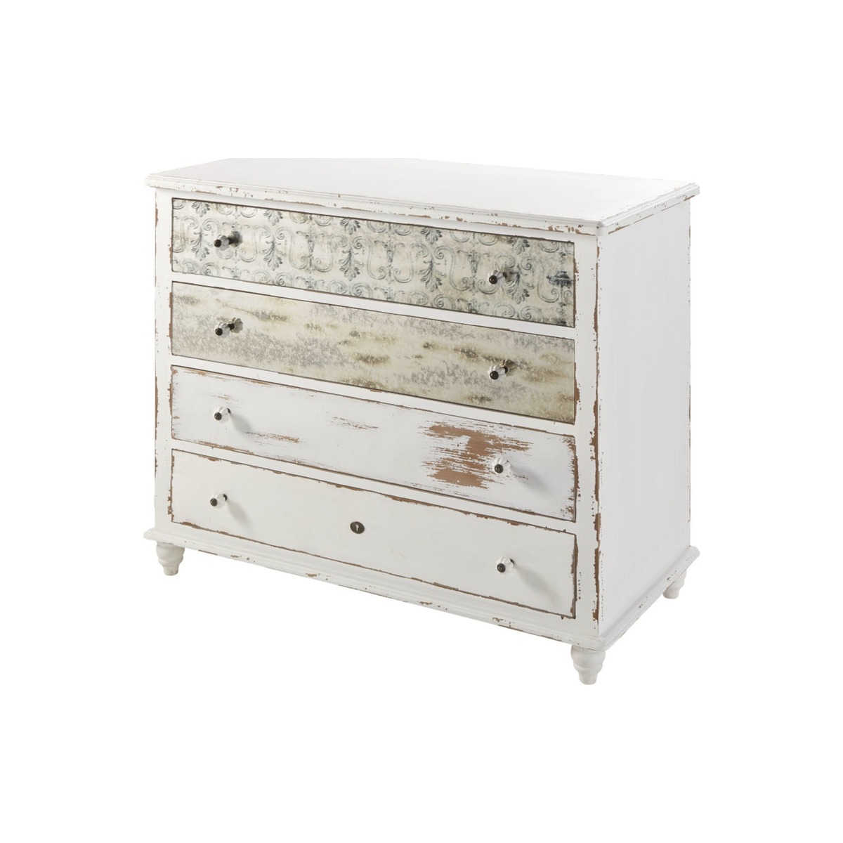 Aged Effect White 4-Drawer Chest of Drawers Faustine – image 2