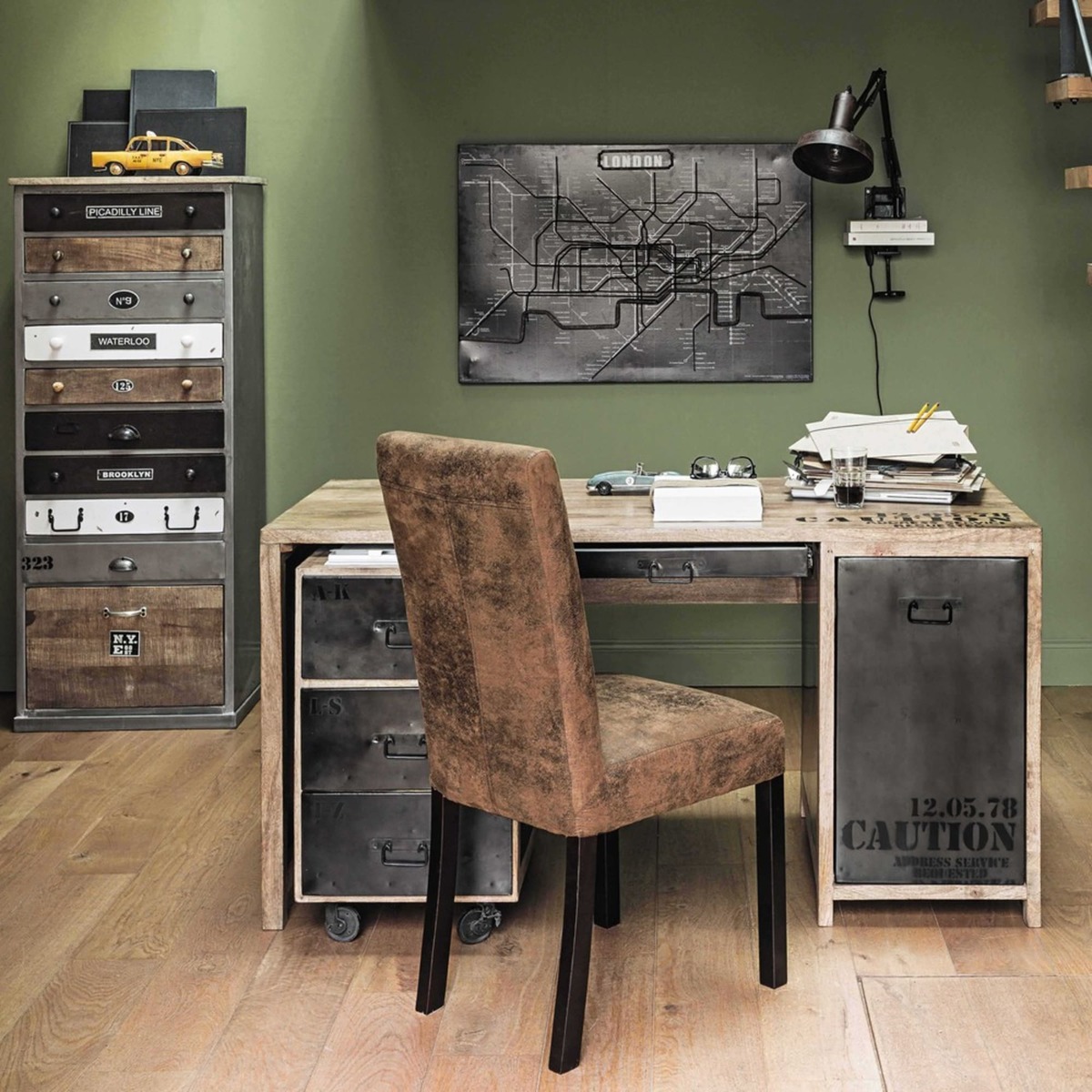 Distressed wood semainier chest W 59cm Lazare – image 10