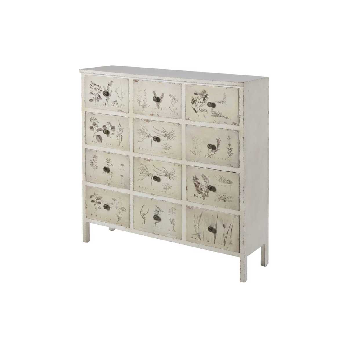 12-Drawer Storage Cabinet with Ivory Floral Print Herboriste – image 2