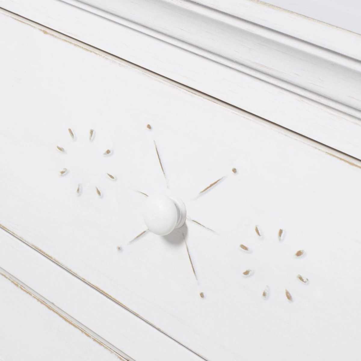 4-drawer aged effect white pine chest of drawers Bianca – image 3