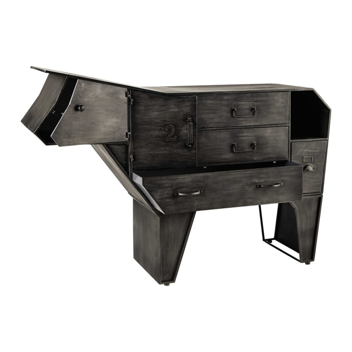 Metal cow storage cabinet W 144cm Marguerite – image 2