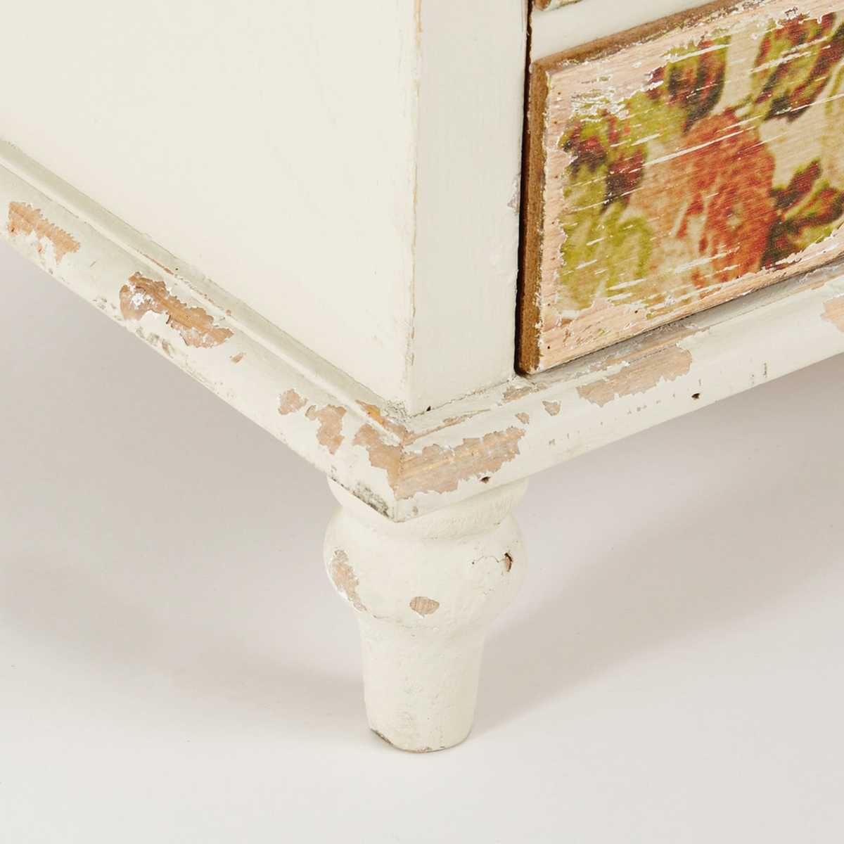 White 5-Drawer Chest with Floral Print Flora – image 5