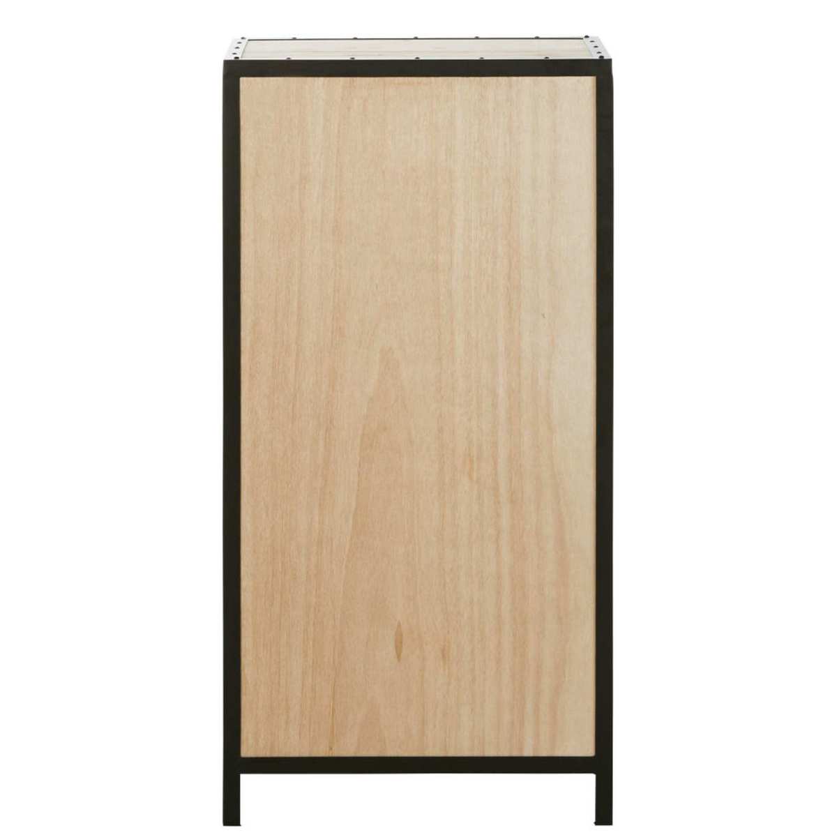 Indstrial Black Metal and Fir Wood 6-Drawer Tall Chest of Drawers Docks – image 2