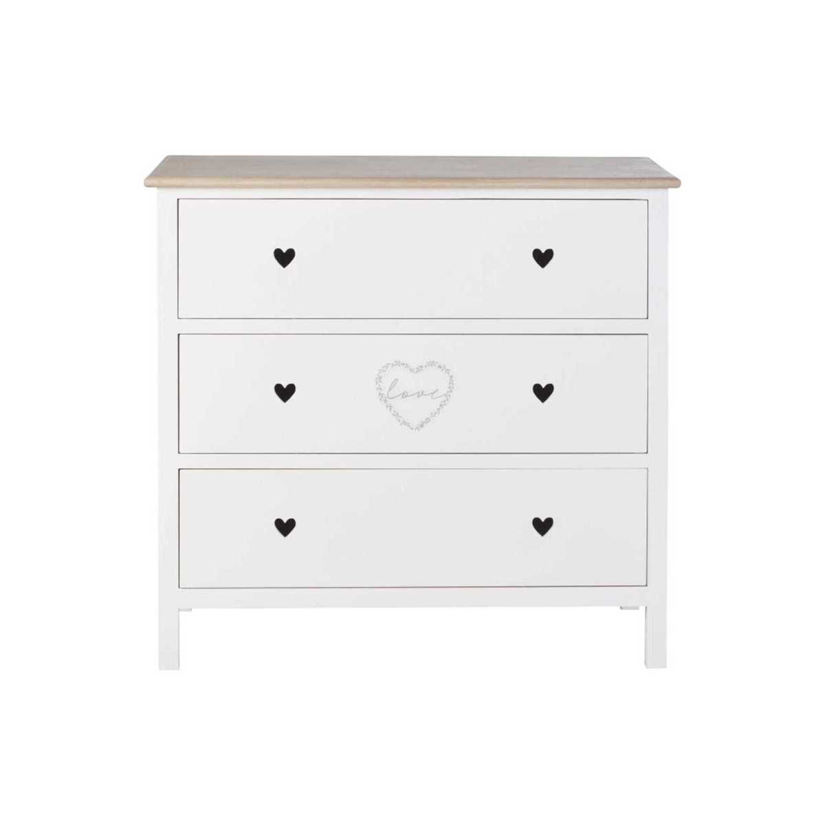 Heart Print 3-Drawer Chest of Drawers Mila – image 1