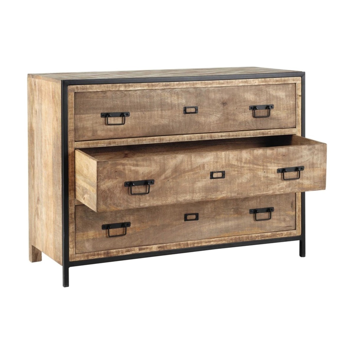 Solid Mango Wood and Metal Industrial Drawer Chest Manufacture – image 2