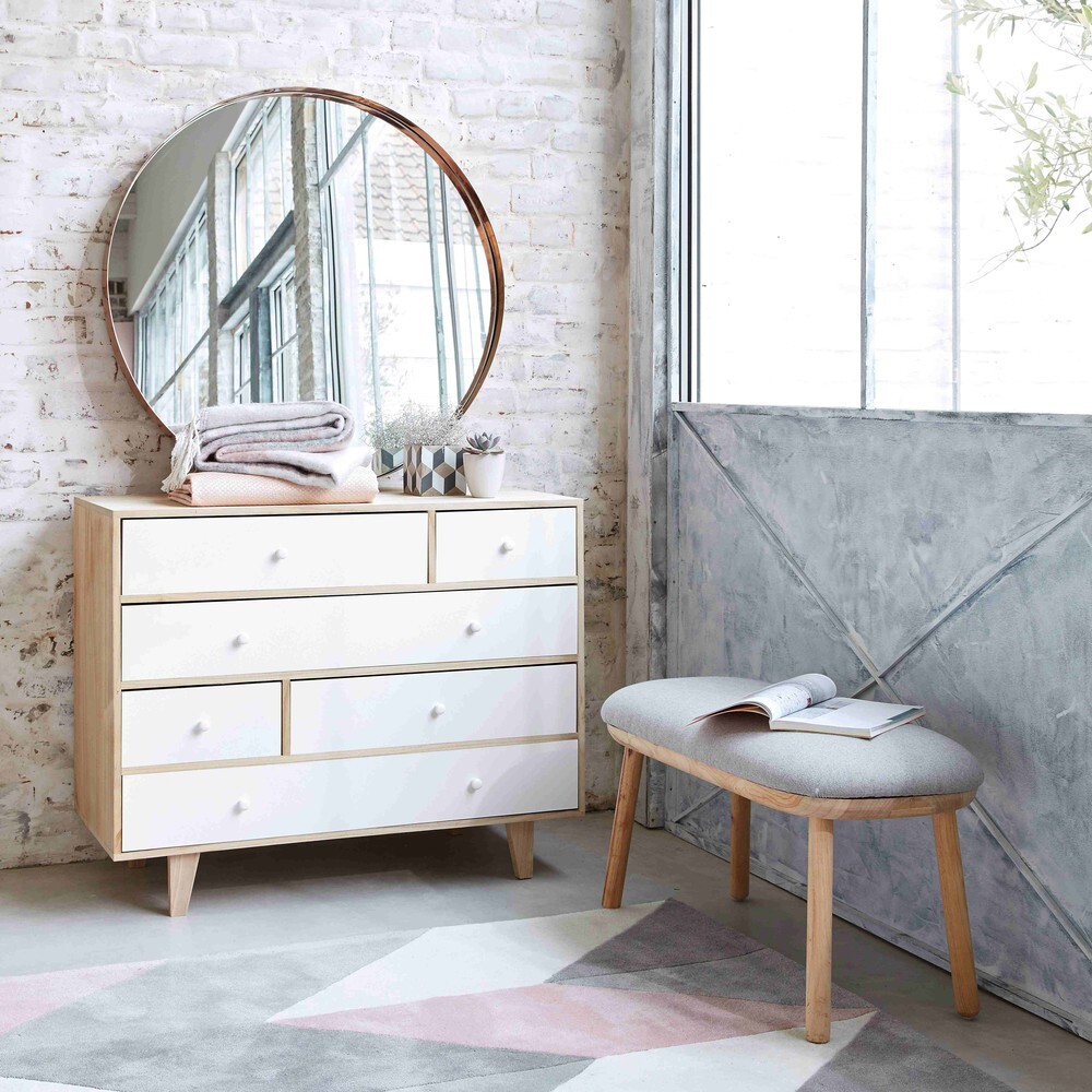 Paulownia Wood Scandinavian 6-Drawer Chest in White – image 3