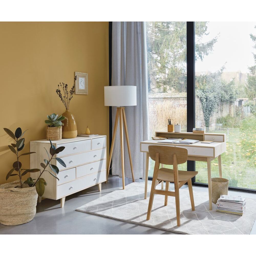 Paulownia Wood Scandinavian 6-Drawer Chest in White – image 8
