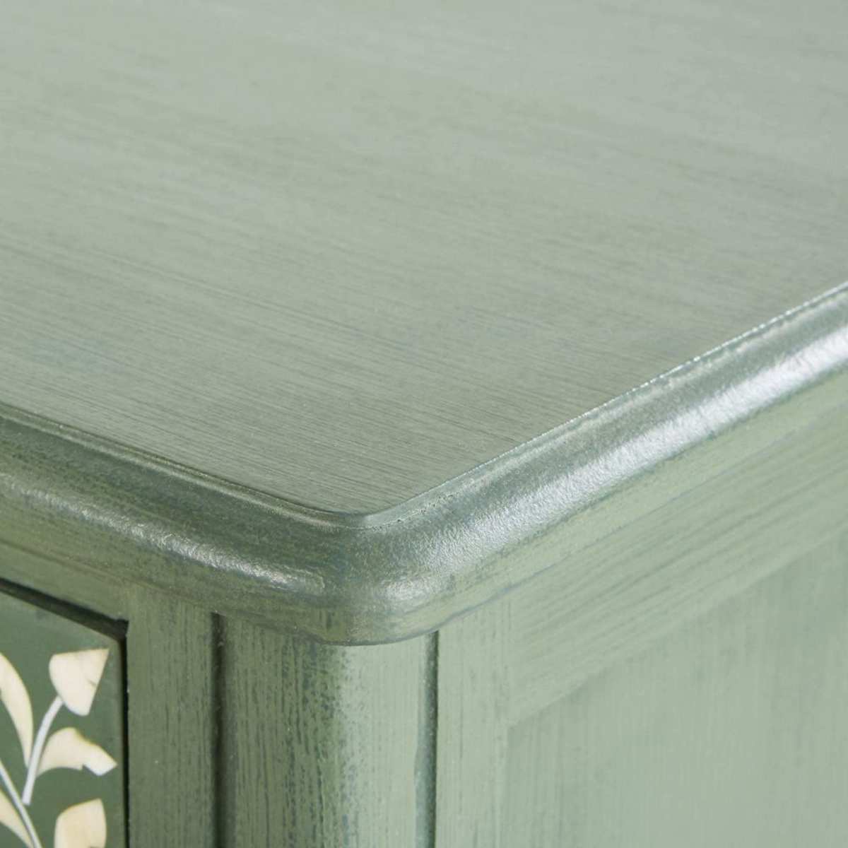 4-Drawer Chest of Drawers in Khaki with Floral Print Anoushka – image 5