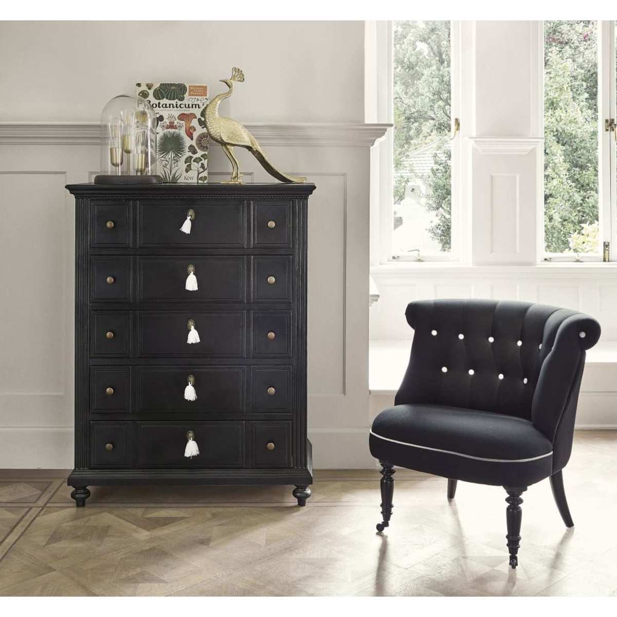 Black 5-Drawer Tall Chest of Drawers Cambronne – image 5