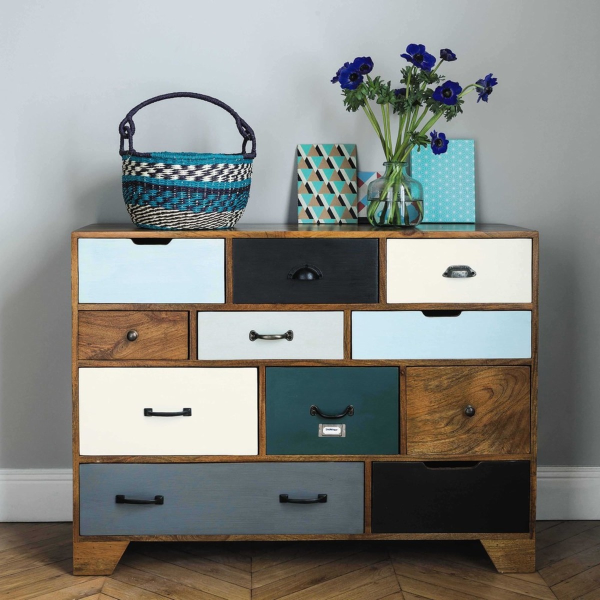 Solid mango wood vintage cabinet W 114cm Picadilly – image 6