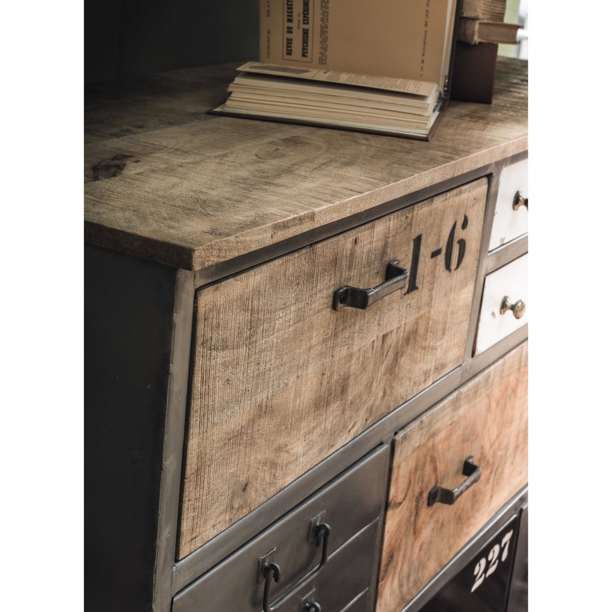 Metal and Mango Drawer Chest on Castors Lazare – image 6