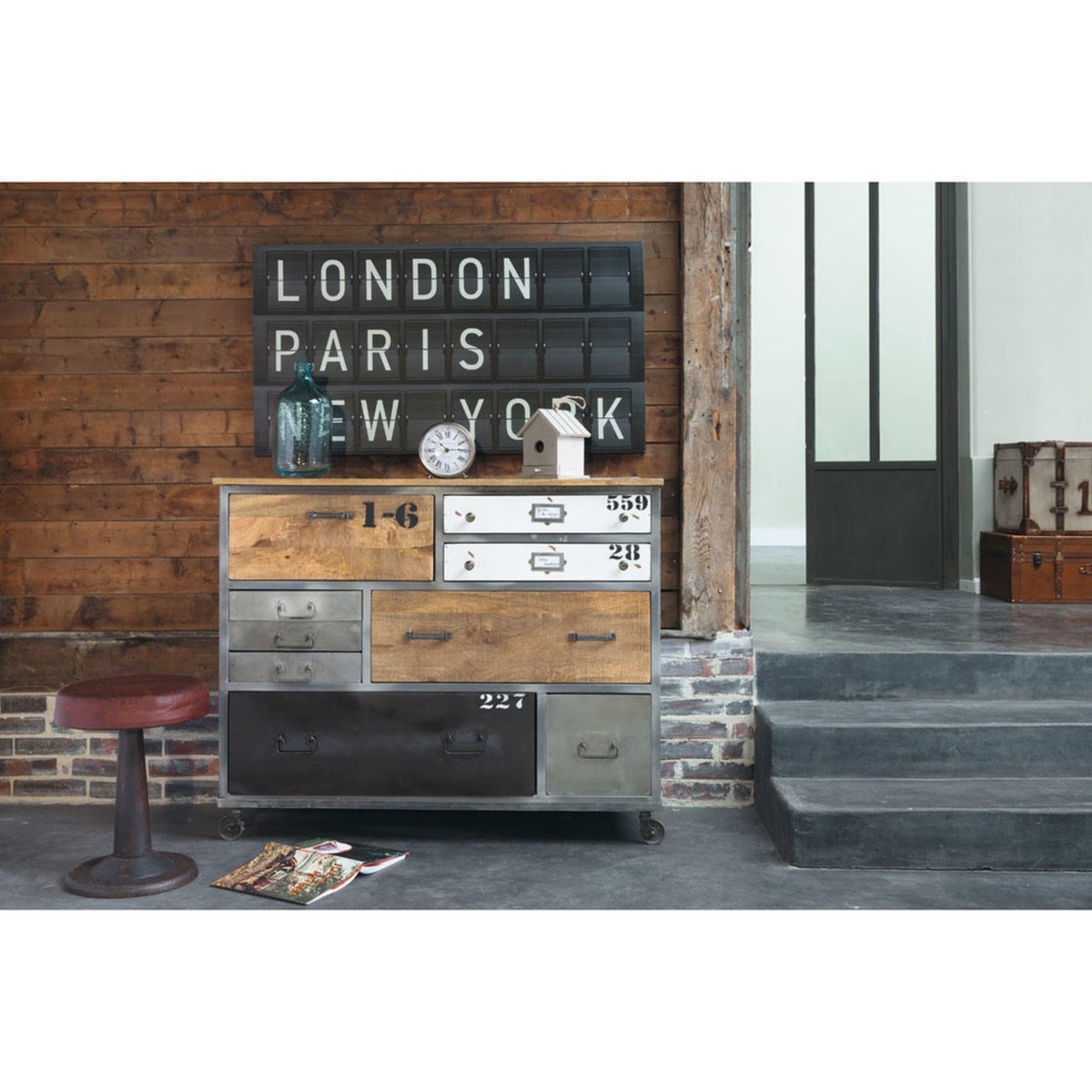 Metal and Mango Drawer Chest on Castors Lazare – image 8